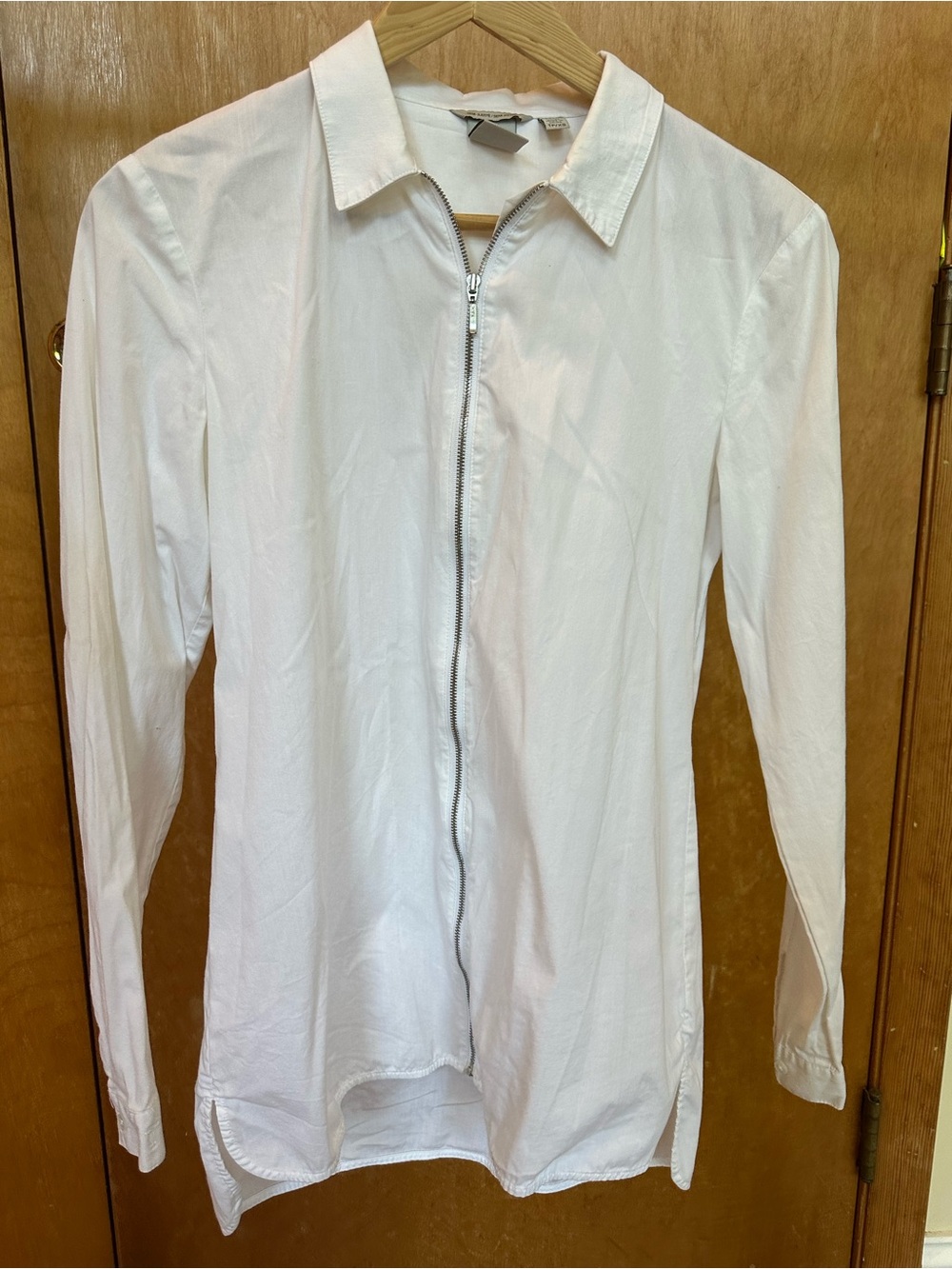 Tristan White Zip-Up Collared Jacket